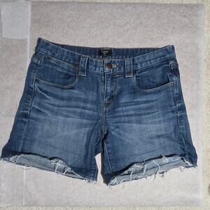 J. Crew Women's Distressed Blue Jean Shorts Stretch